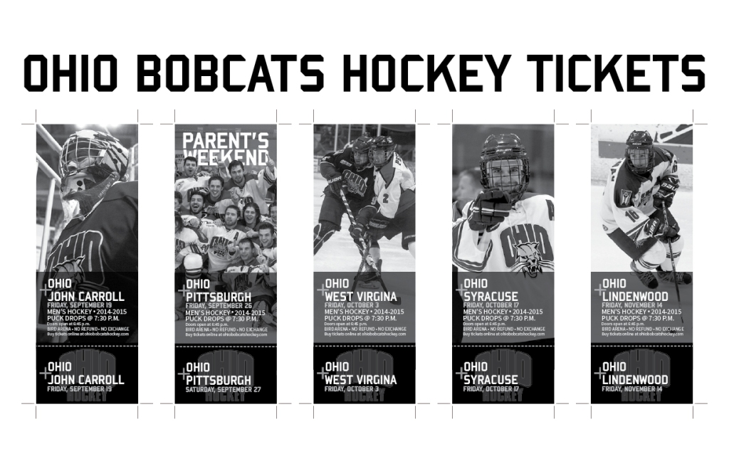 Ohio Bobcats Hockey Ticket Design